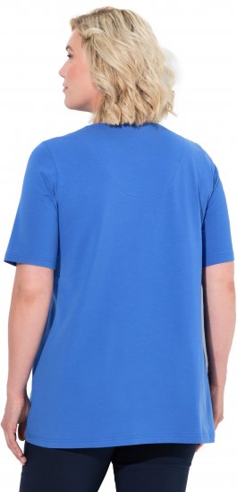 Ulla Popken Essential Notch Neck Stretch Tee Peacock Blue - T-krekli - 