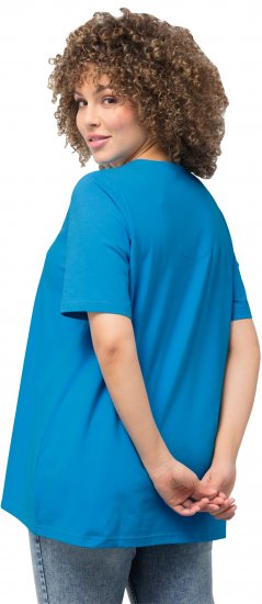 Ulla Popken Essential Notch Neck Stretch Tee Sapphire Blue - T-krekli - 