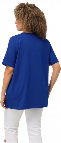 Ulla Popken Essential Notch Neck Stretch Tee Cobalt Blue - T-krekli - 