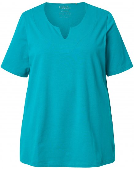 Ulla Popken Essential Notch Neck Stretch Tee Teal - T-krekli - 
