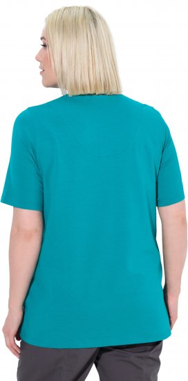 Ulla Popken Essential Notch Neck Stretch Tee Teal - T-krekli - 