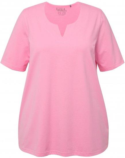 Ulla Popken Essential Notch Neck Stretch Tee Light Pink - T-krekli - 