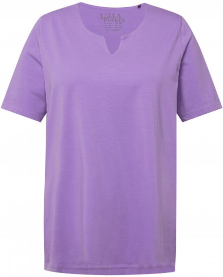 Ulla Popken Essential Notch Neck Stretch Tee Pale Lilac - T-krekli - 