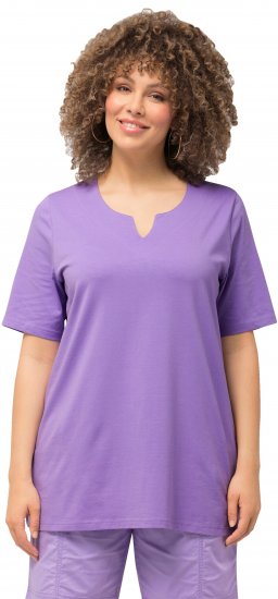 Ulla Popken Essential Notch Neck Stretch Tee Pale Lilac - T-krekli - 