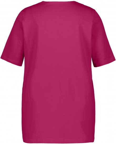 Ulla Popken Essential Notch Neck Stretch Tee Magnolia Red - T-krekli - 