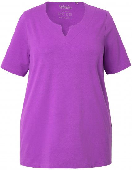 Ulla Popken Essential Notch Neck Stretch Tee Purple - T-krekli - 