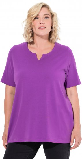 Ulla Popken Essential Notch Neck Stretch Tee Purple - T-krekli - 