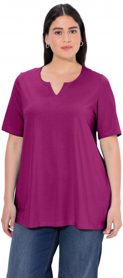 Ulla Popken Essential Notch Neck Stretch Tee Berry - T-krekli - 
