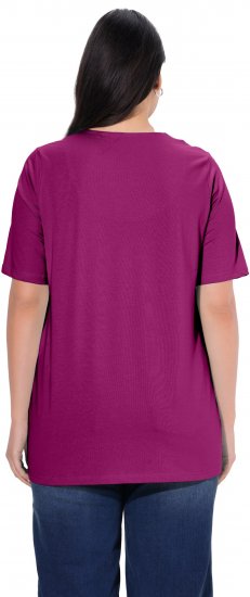 Ulla Popken Essential Notch Neck Stretch Tee Berry - T-krekli - 