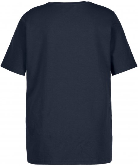 Ulla Popken Essential Round Neck Stretch Tee Navy Blue - T-krekli - 