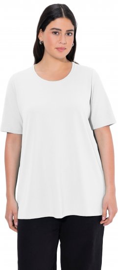Ulla Popken Essential Round Neck Stretch Tee Snow White - T-krekli - 