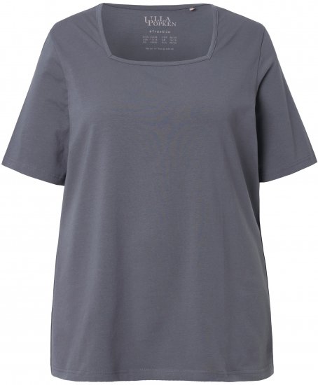 Ulla Popken Essential Square Neck Stretch Tee Graphite Grey - T-krekli - 