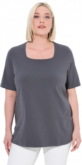 Ulla Popken Essential Square Neck Stretch Tee Graphite Grey - T-krekli - 
