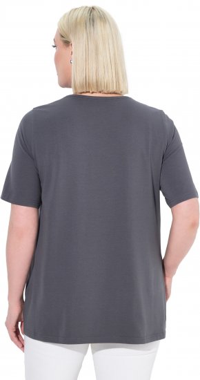 Ulla Popken Essential Square Neck Stretch Tee Graphite Grey - T-krekli - 