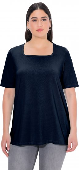 Ulla Popken Essential Square Neck Stretch Tee Navy Blue - T-krekli - 