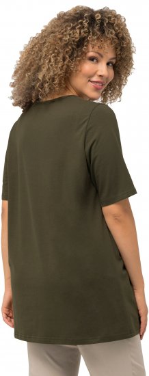 Ulla Popken Essential Square Neck Stretch Tee Forest Green - T-krekli - 