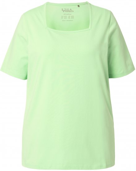 Ulla Popken Essential Square Neck Stretch Tee Light Green - T-krekli - 
