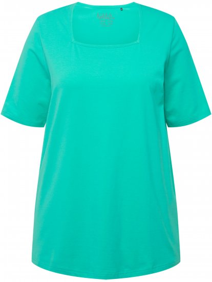 Ulla Popken Essential Square Neck Stretch Tee Turquoise Green - T-krekli - 