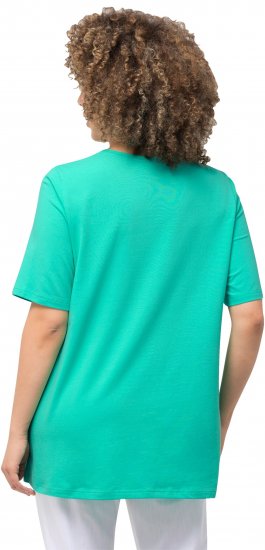 Ulla Popken Essential Square Neck Stretch Tee Turquoise Green - T-krekli - 