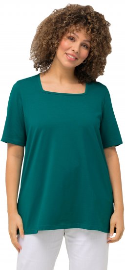 Ulla Popken Essential Square Neck Stretch Tee Emerald - T-krekli - 