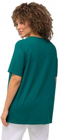 Ulla Popken Essential Square Neck Stretch Tee Emerald - T-krekli - 