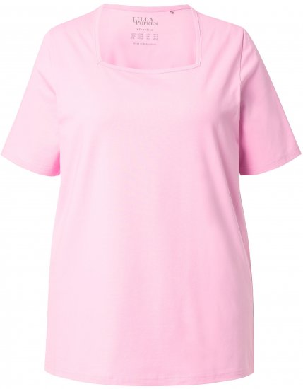 Ulla Popken Essential Square Neck Stretch Tee Pink - T-krekli - 