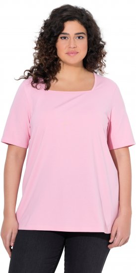 Ulla Popken Essential Square Neck Stretch Tee Pink - T-krekli - 