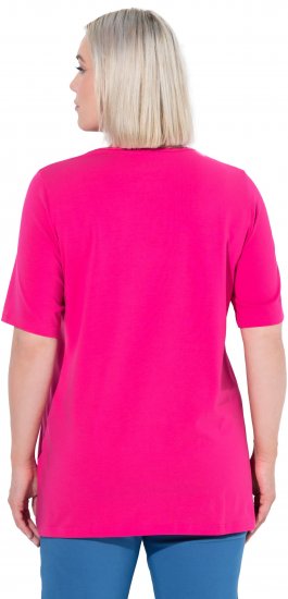 Ulla Popken Essential Square Neck Stretch Tee Magenta Pink - T-krekli - 