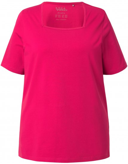 Ulla Popken Essential Square Neck Stretch Tee Dark Raspberry - T-krekli - 