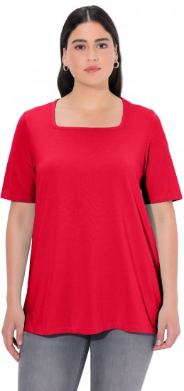 Ulla Popken Essential Square Neck Stretch Tee Red - T-krekli - 