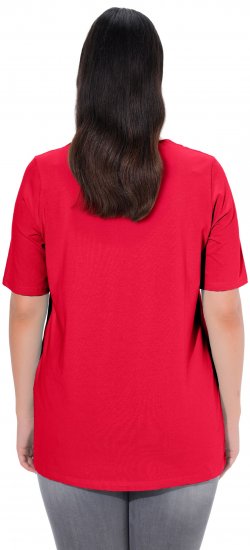 Ulla Popken Essential Square Neck Stretch Tee Red - T-krekli - 