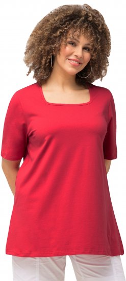 Ulla Popken Essential Square Neck Stretch Tee Dark Pink - T-krekli - 