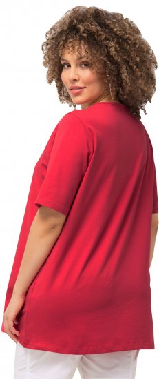 Ulla Popken Essential Square Neck Stretch Tee Dark Pink - T-krekli - 