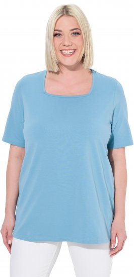 Ulla Popken Essential Square Neck Stretch Tee Light Teal - T-krekli - 