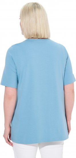 Ulla Popken Essential Square Neck Stretch Tee Light Teal - T-krekli - 