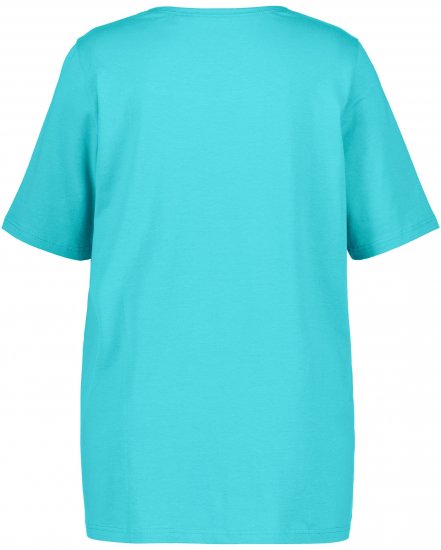 Ulla Popken Essential Square Neck Stretch Tee Deep Aqua - T-krekli - 