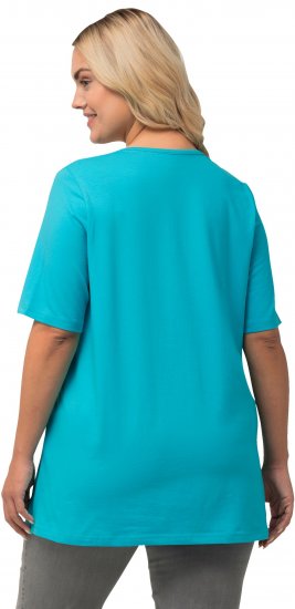 Ulla Popken Essential Square Neck Stretch Tee Deep Aqua - T-krekli - 