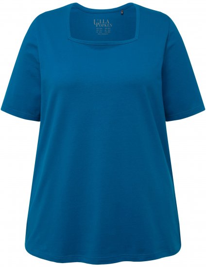 Ulla Popken Essential Square Neck Stretch Tee Medium Blue - T-krekli - 