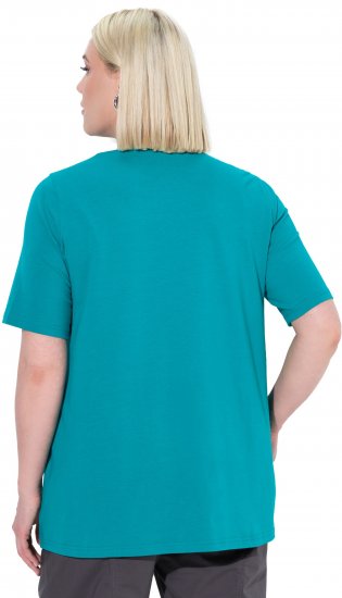 Ulla Popken Essential Square Neck Stretch Tee Teal - T-krekli - 