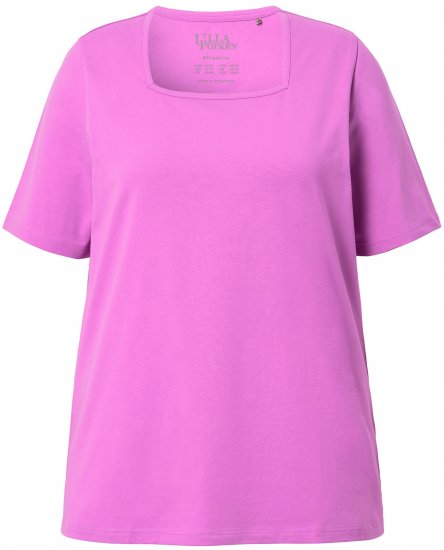 Ulla Popken Essential Square Neck Stretch Tee Cool Pink - T-krekli - 