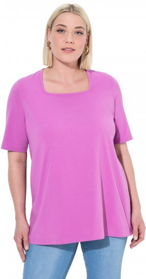 Ulla Popken Essential Square Neck Stretch Tee Cool Pink - T-krekli - 