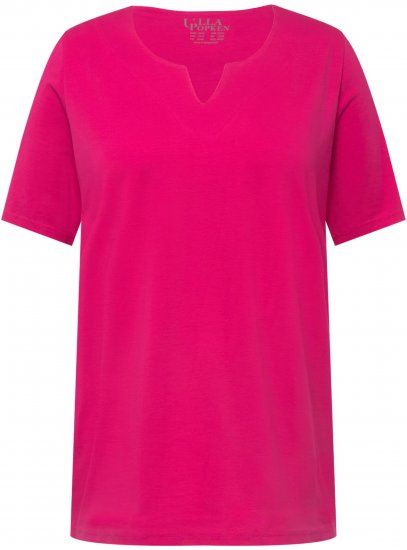 Ulla Popken Essential Square Neck Stretch Tee Fuchsia Pink - T-krekli - 