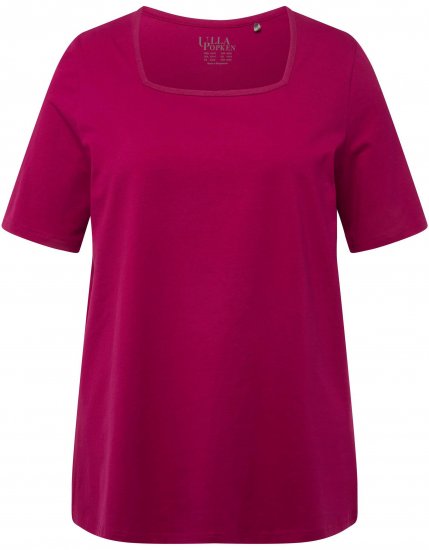 Ulla Popken Essential Square Neck Stretch Tee Magnolia Red - T-krekli - 