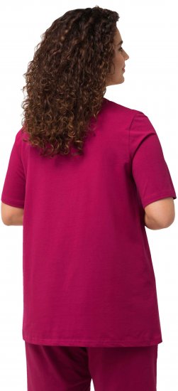 Ulla Popken Essential Square Neck Stretch Tee Magnolia Red - T-krekli - 