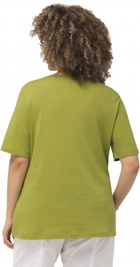 Ulla Popken Double Layer Rounded V-Neck Slim Fit Tee Apple Green - T-krekli - 