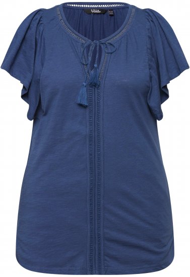 Ulla Popken Wing Sleeve V-Neck Tee Navy - T-krekli - 