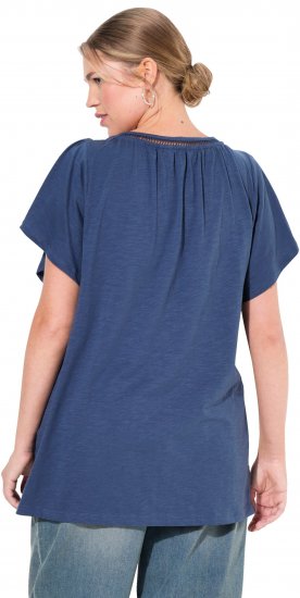 Ulla Popken Wing Sleeve V-Neck Tee Navy - T-krekli - 