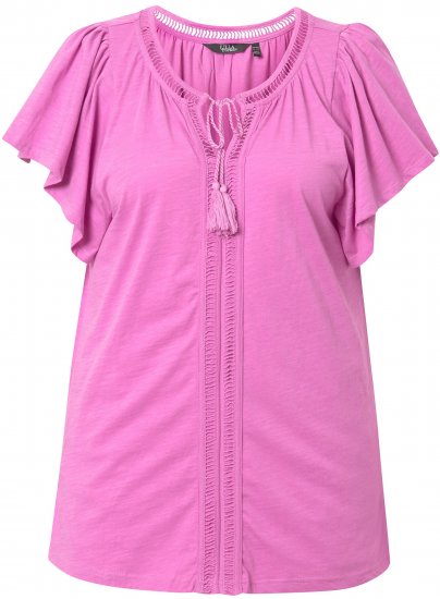 Ulla Popken Wing Sleeve V-Neck Tee Cool Pink - T-krekli - 