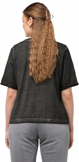 Ulla Popken Cold Dyed Sweetheart Neckline Short Sleeve Tee Graphite Grey - T-krekli - 