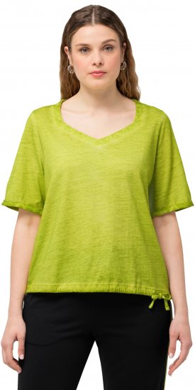 Ulla Popken Cold Dyed Sweetheart Neckline Short Sleeve Tee Apple Green - T-krekli - 